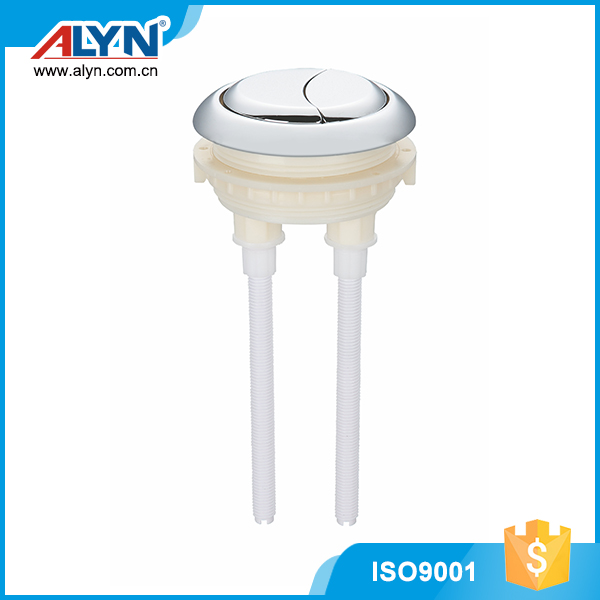 Toilet tank flush valve - push button, chrome dual push button, 58mm