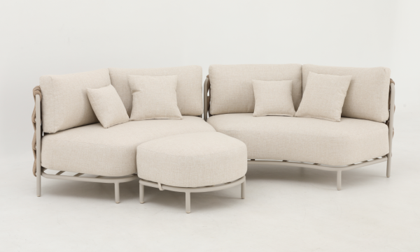 Yambuya alu. rope corner sofa set of 3