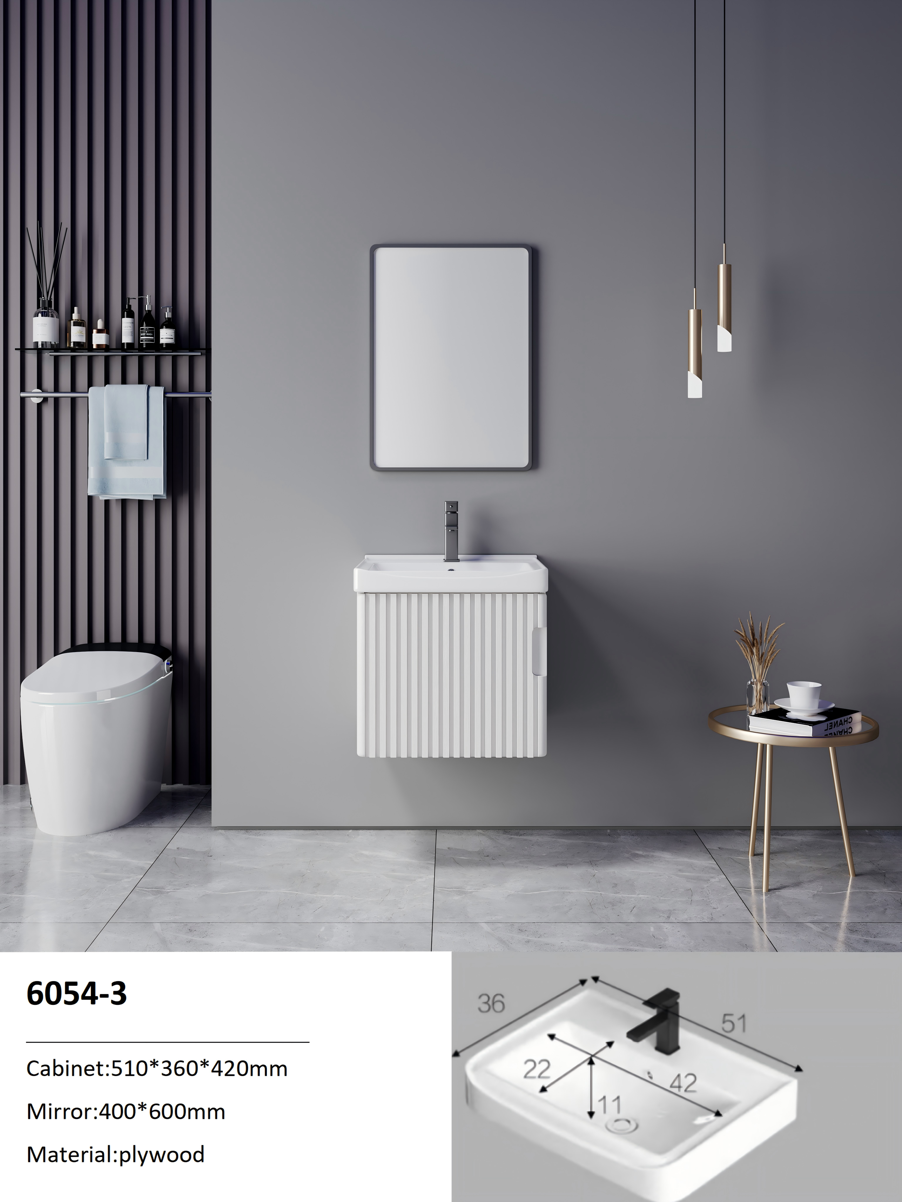 Plywood bathroom cabinet