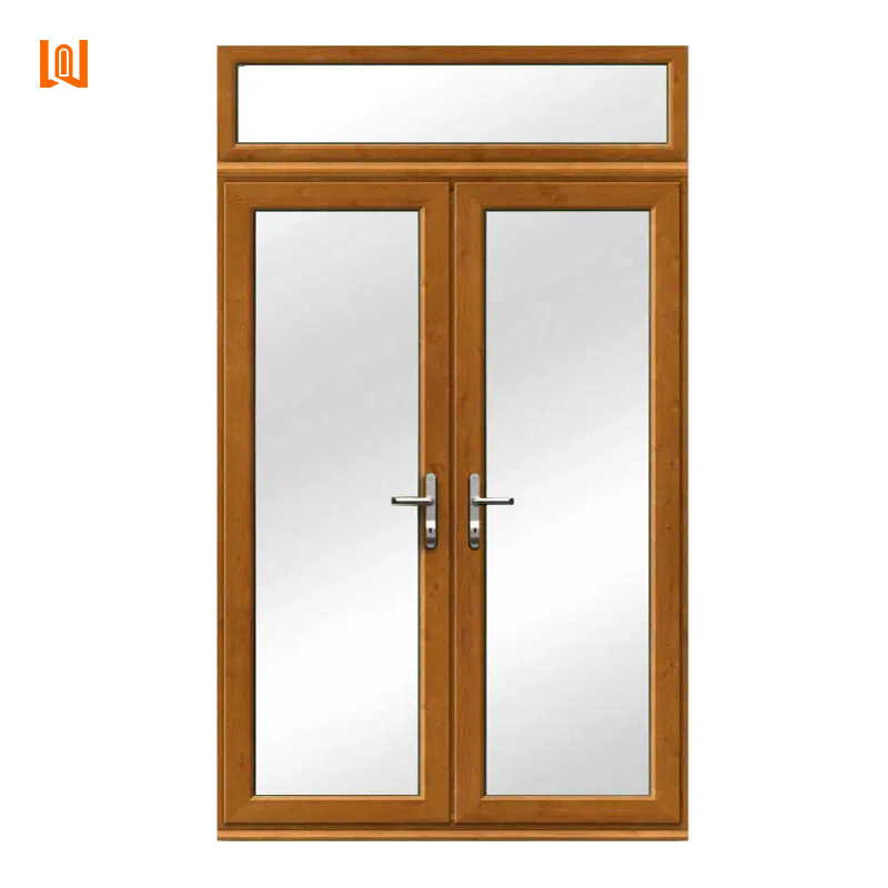 WANJIA Modern House Casement Doors Soundproof Patio Front Entry French Door Aluminum Wooden Door