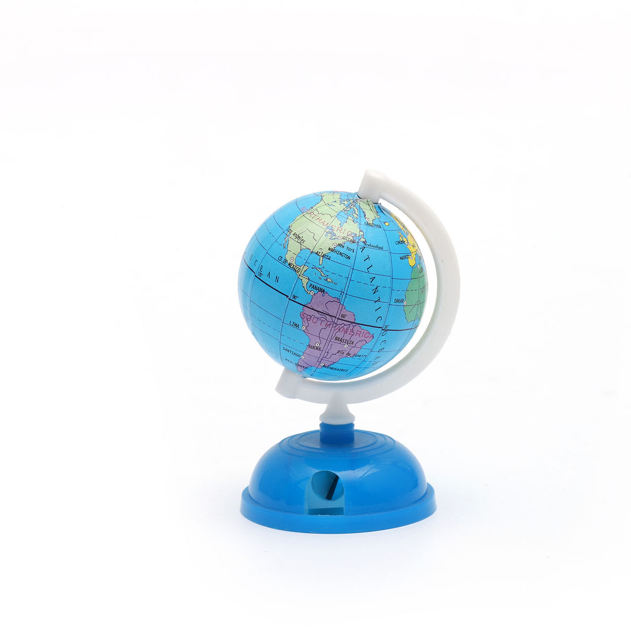 4cm Dark Blue English Globe with plastic base and Pencil Sharpener