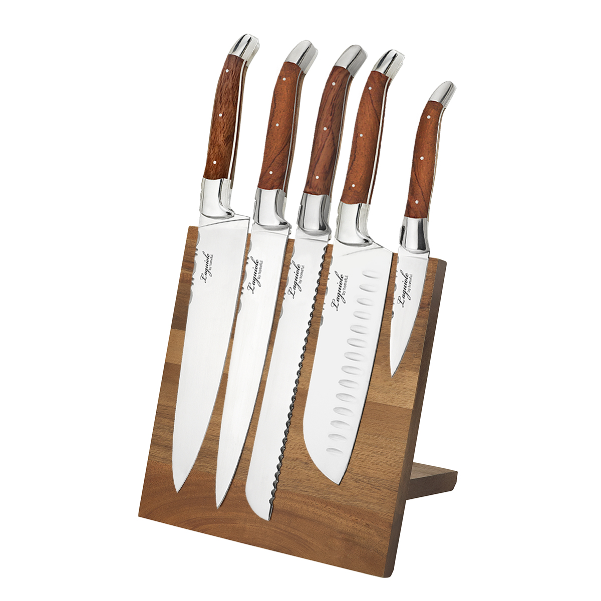 Five-piece stainless steel LAGUIOLE kitchen knife set