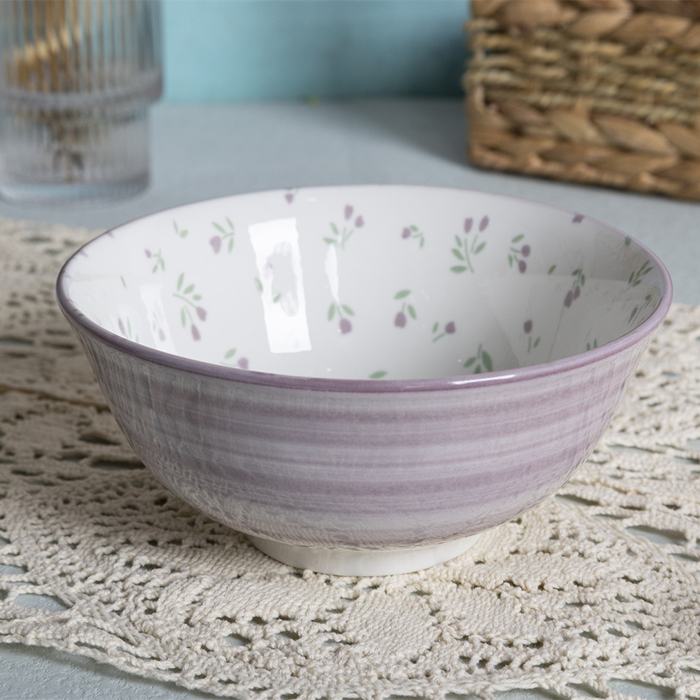 Happy Go 15.5CM( 613ML) BOWL WITH TWO COLOR PAD PRINTING AND COLOR RIM