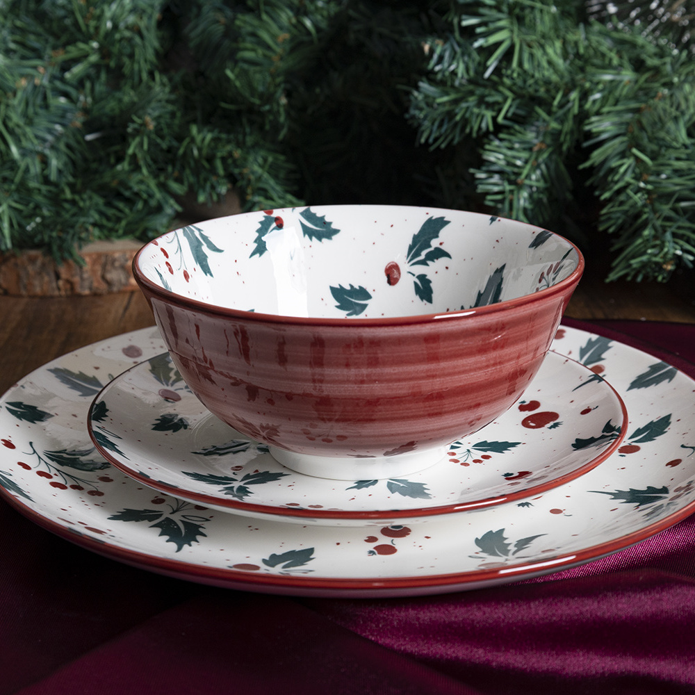 Happy Go 15.5CM( 613ML) BOWL WITH TWO COLOR PAD PRINTING AND COLOR RIM