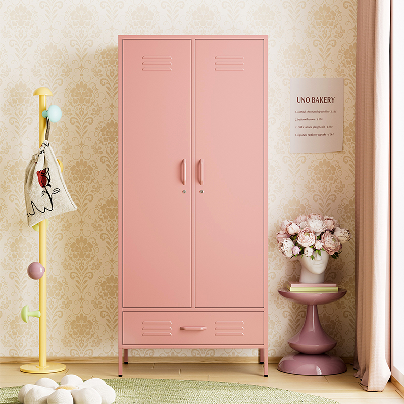 Modern 2 Door Steel Wardrobe Cabinet