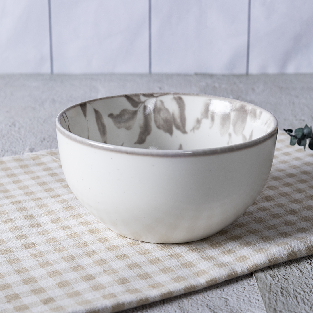 Happy Go 14.5CM(650ML) PORCELAIN BOWL WITH REACTIVE GLAZE AND PAD PRINTING
