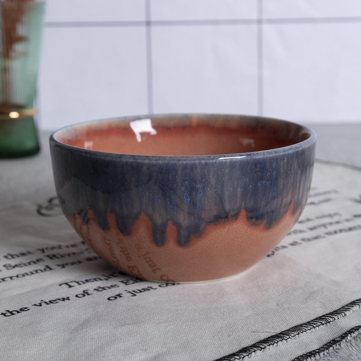 Happy Go Porcelain 14.5CM(650ML) BOWL WITH REACTIVE GLAZE