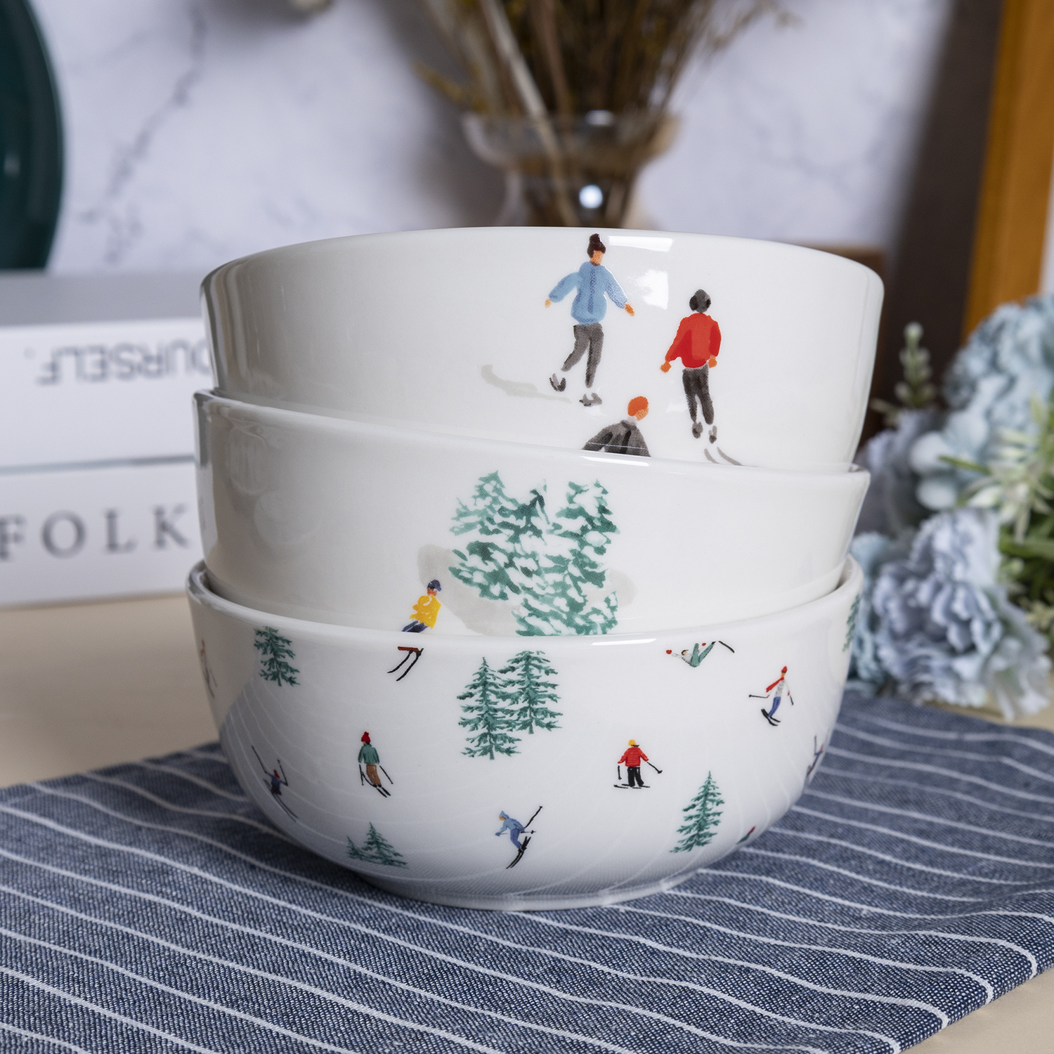 Happy Go 13.8CM(510ML) Porcelain BOWL WITH DECAL DESIGN