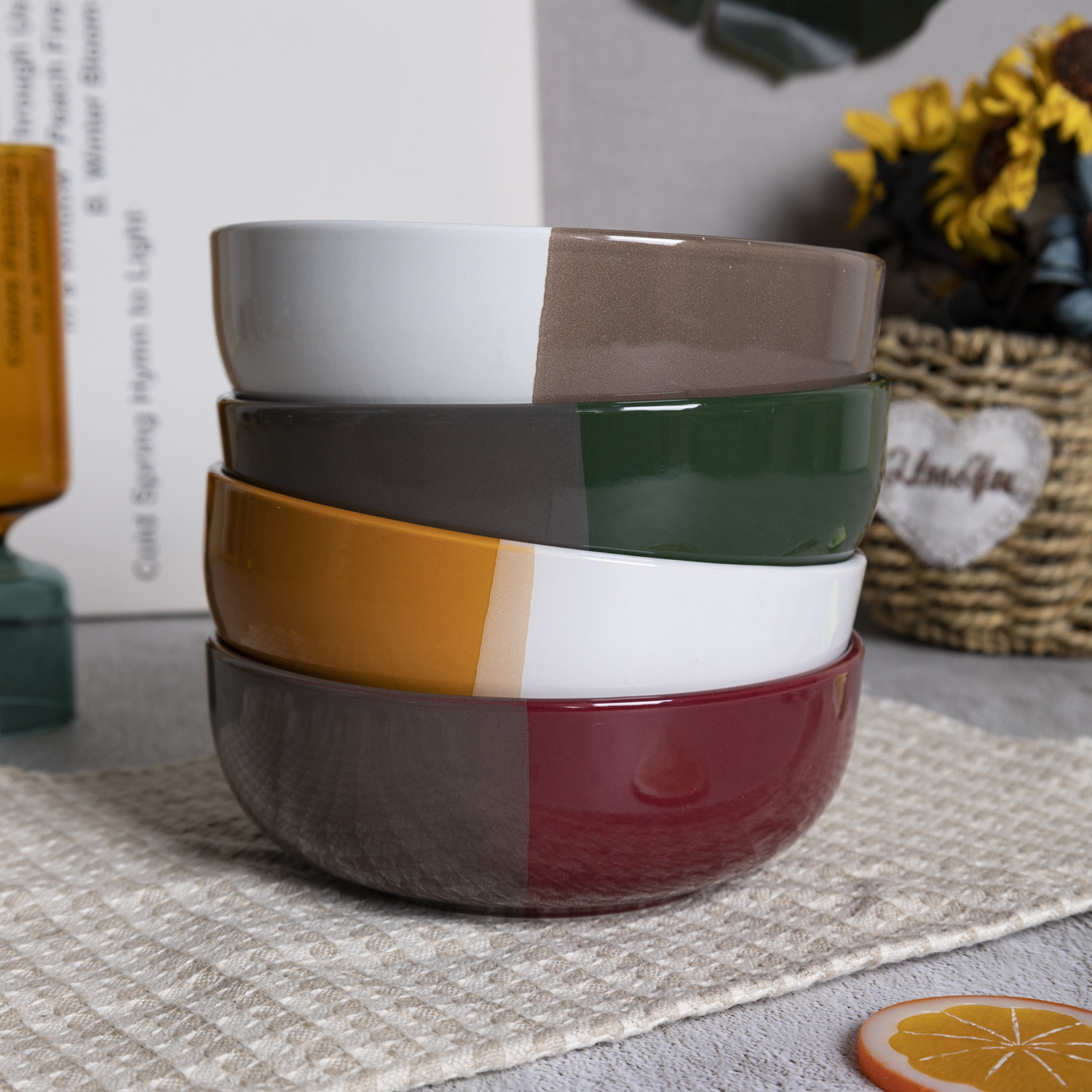 Happy Go Stoneware 16CM BOWL WITH OVERLAP GLAZE