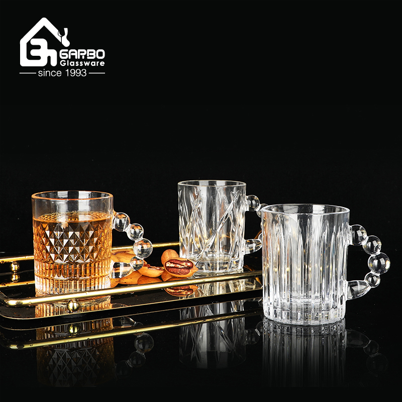 11oz new design bubble handle glass mug