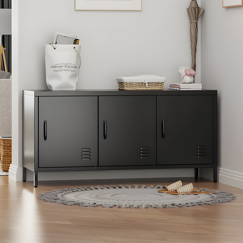 3 Door Steel Locker Metal TV Storage Cabinet