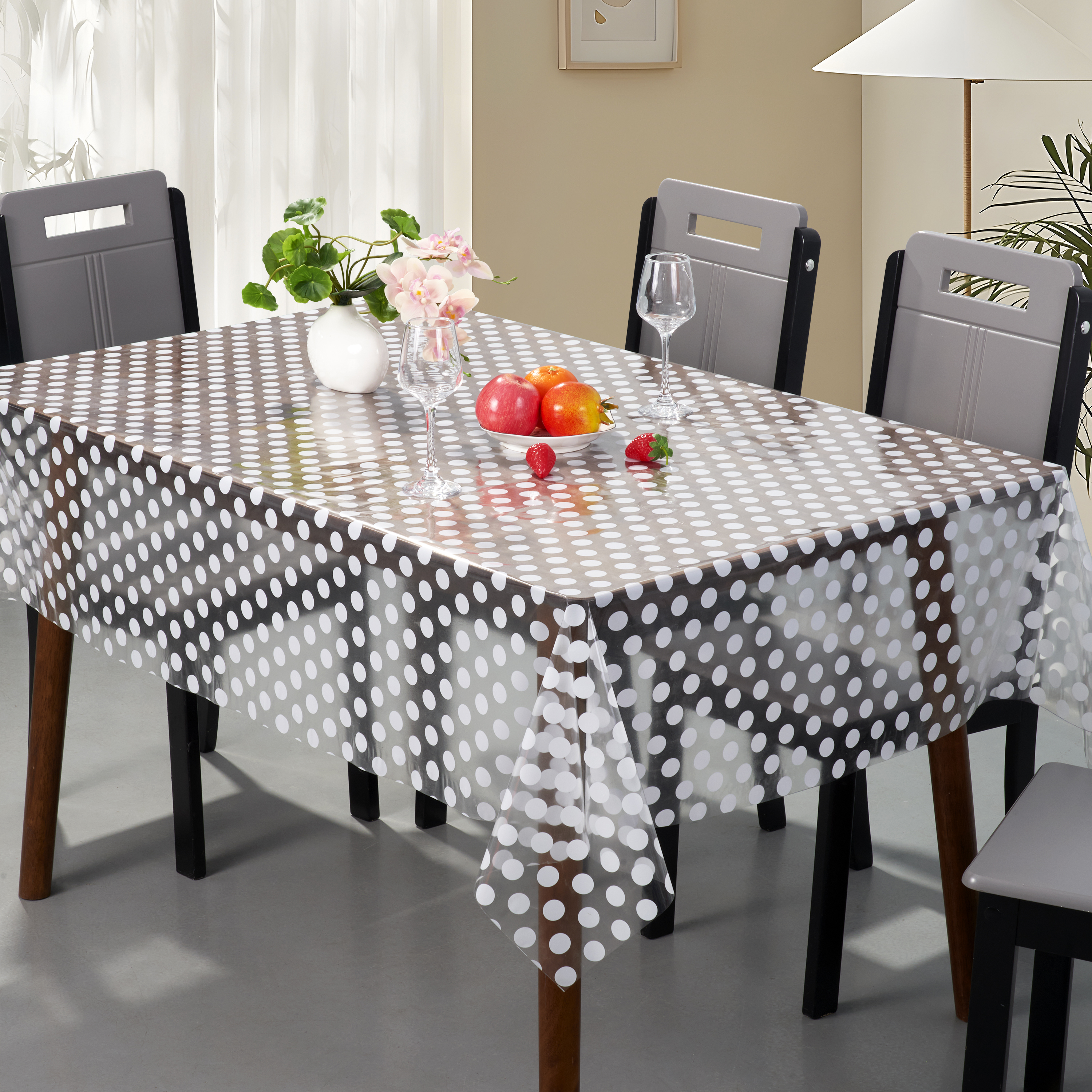 PVC Printed Transparent Tablecloth_Raw Cut