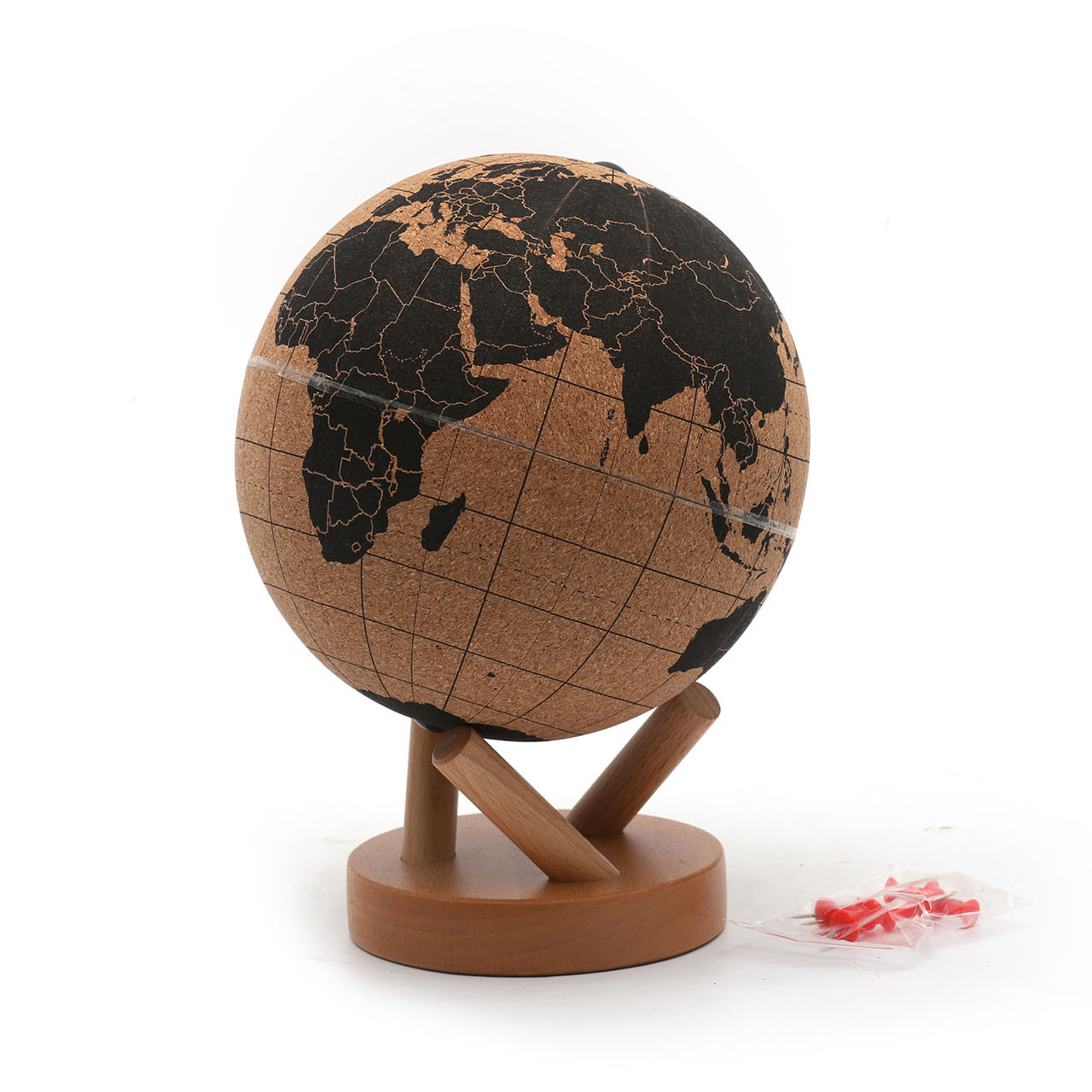 14.5cm Black Cork Goble with Wooded base