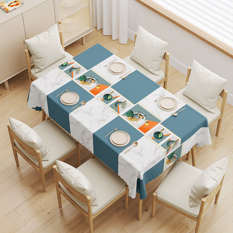 PVC Heat Transfer Printed Tablecloth with Yarn Backing_Butterfly Shape Edge