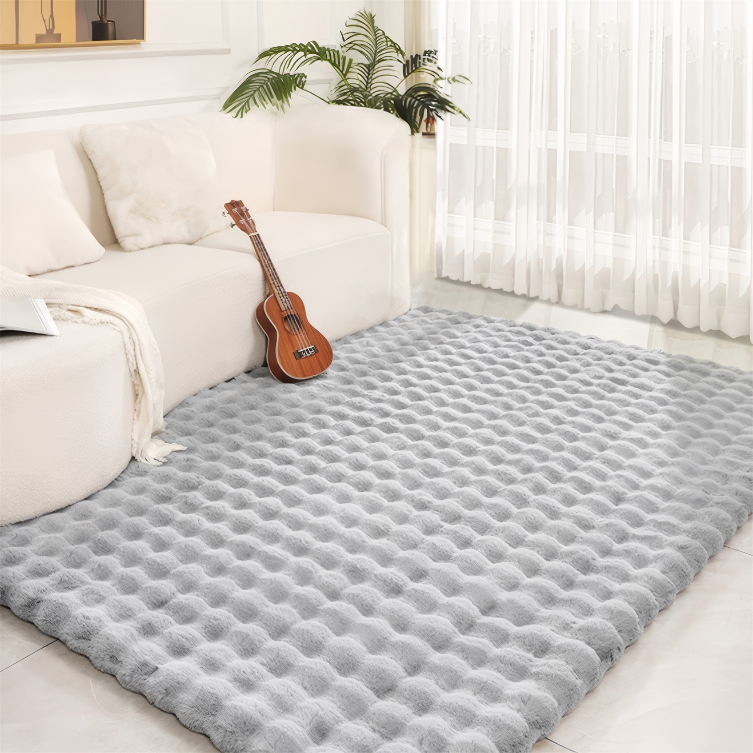 3D Bubble Fluffy Rug Living Room Carpet Bedside Rug Bay Window Mat Sofa Blanket