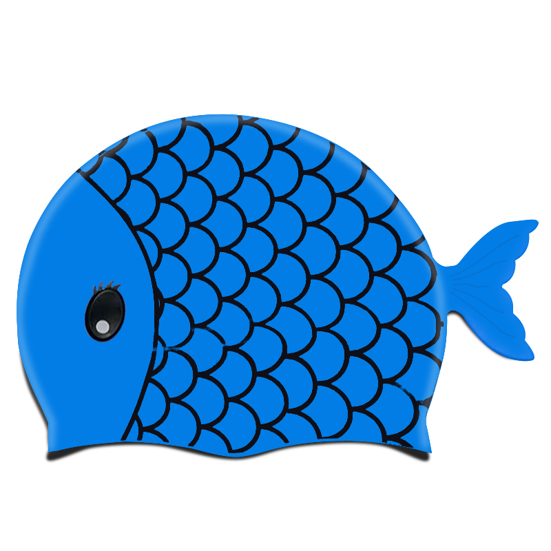 Children's Fish Swim Cap, Soft Elastic & Leak-Proof – Fun Underwater Style for Boys Girls