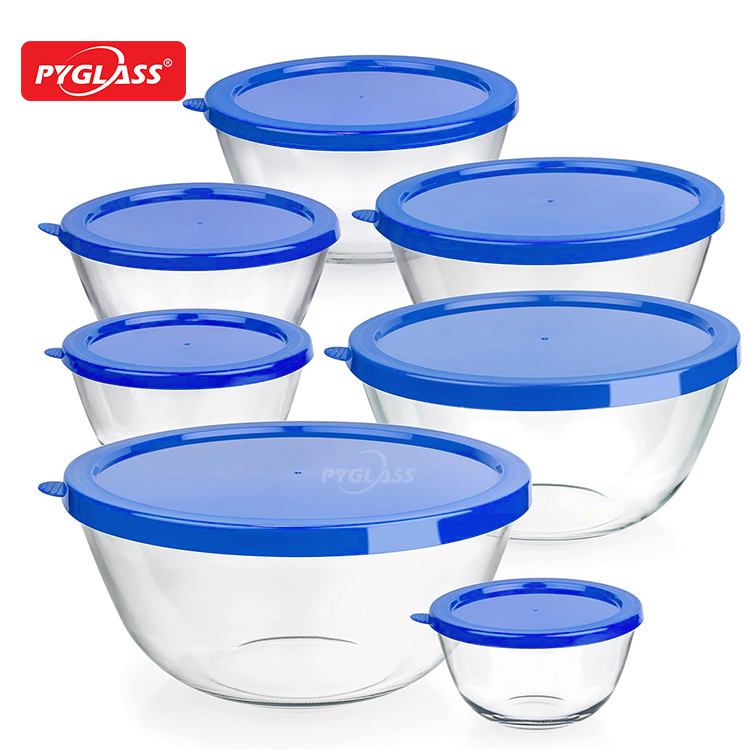 Glass mixing bowl set