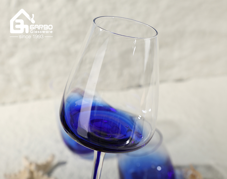 600ML Hand-Blown Solid Color Wine Goblet