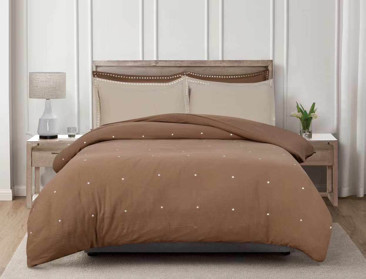 Cotton gauze embroidery duvet set