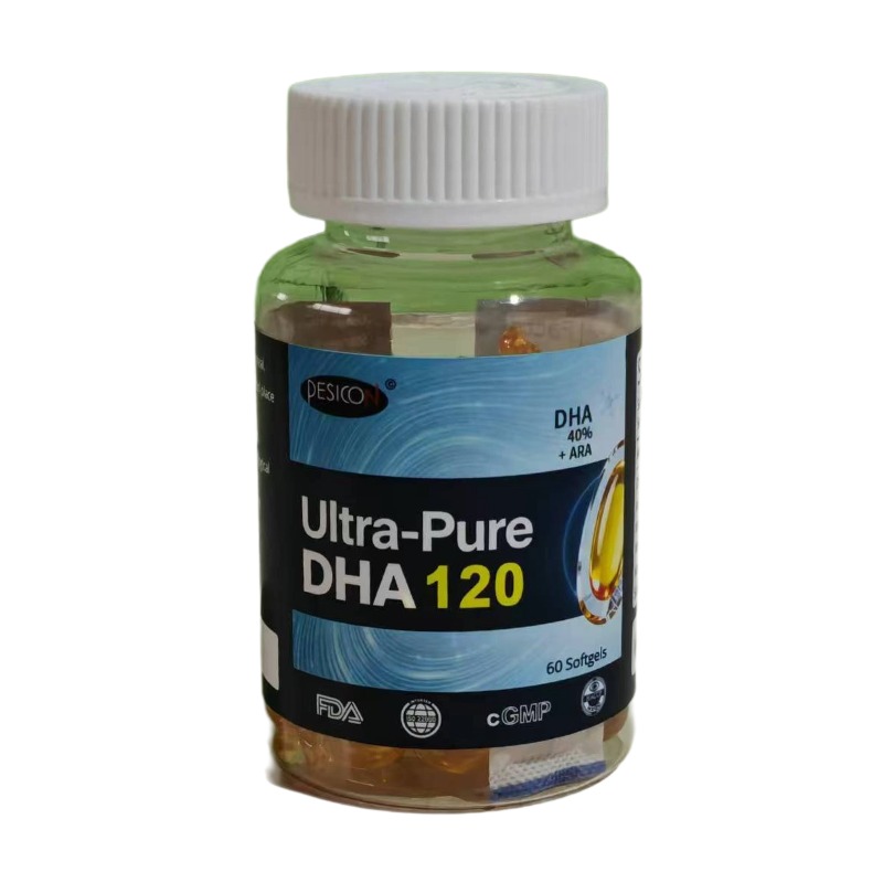 Omega-3 fish oil soft capsules contain 120mg DHA per capsule