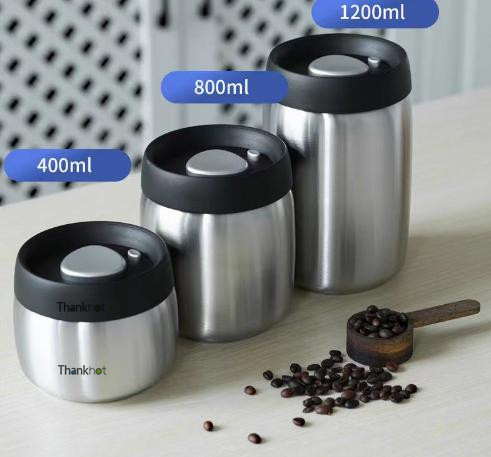 1.2E45-46 stainless steel Vaccum fresh food coffee tea storage containers airtight sealing canisters