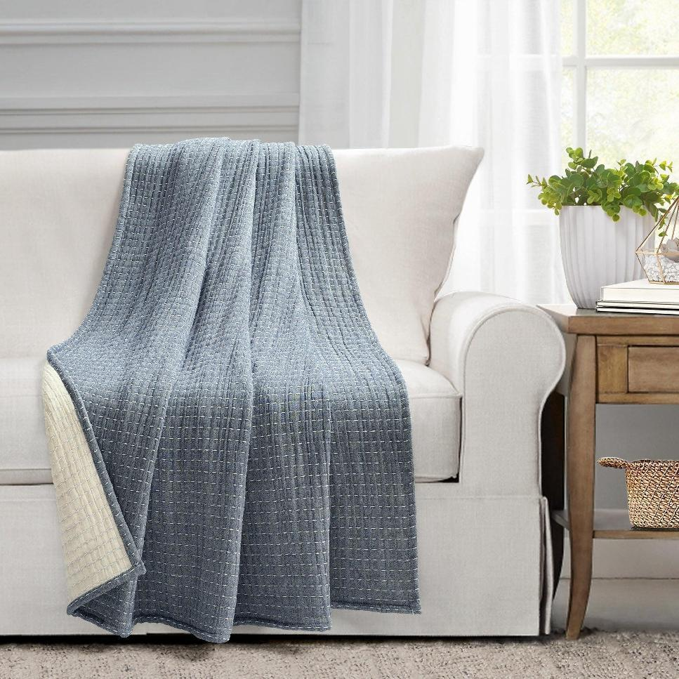 Cotton pick stitch throw