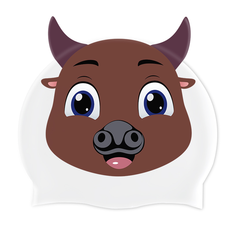 Cute Cartoon Bull Swim Cap - Fun for Little Swimmers