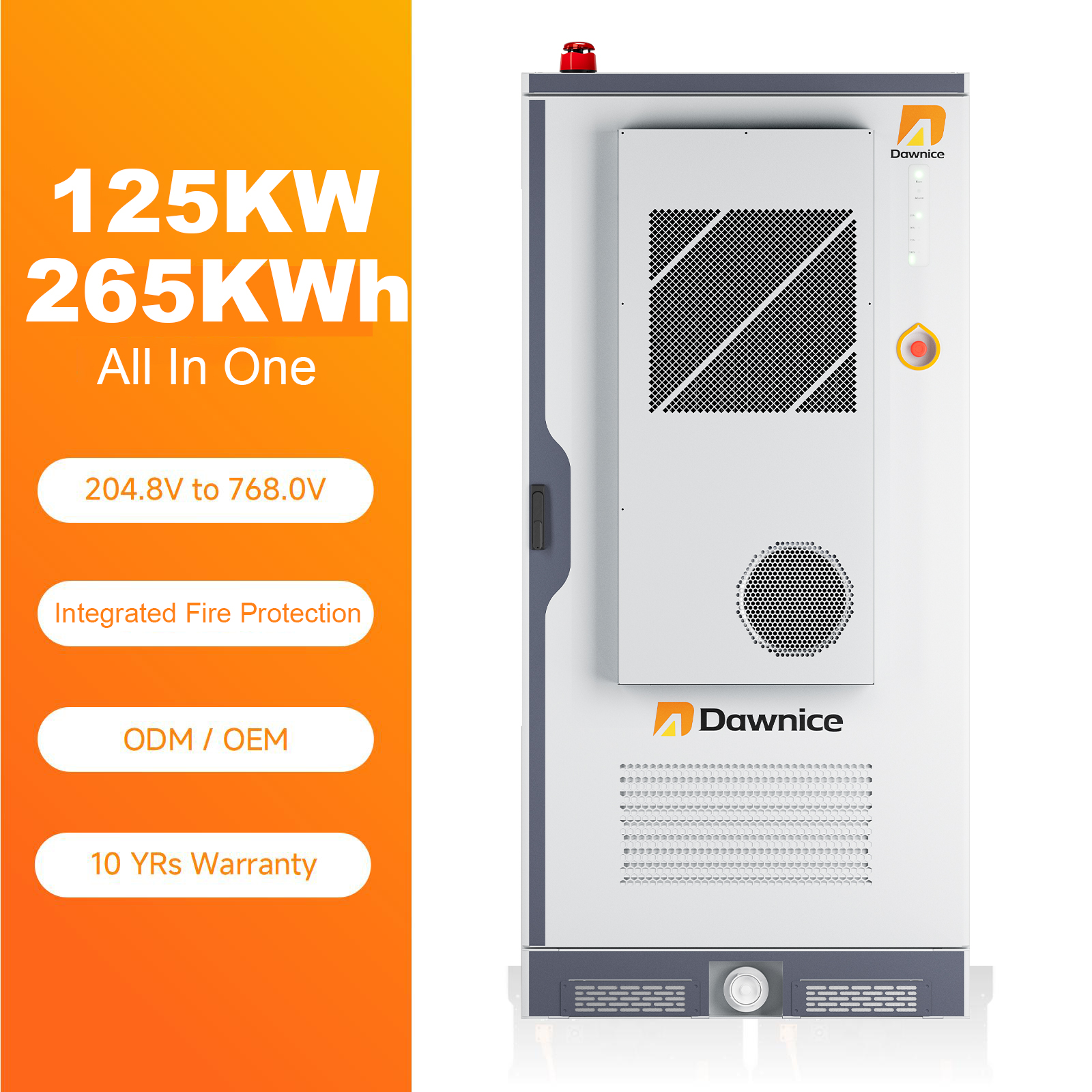 Dawnice All-In-One High Voltage Commercial Industrial Lithium Ion Lifepo4 Energy Storage Battery