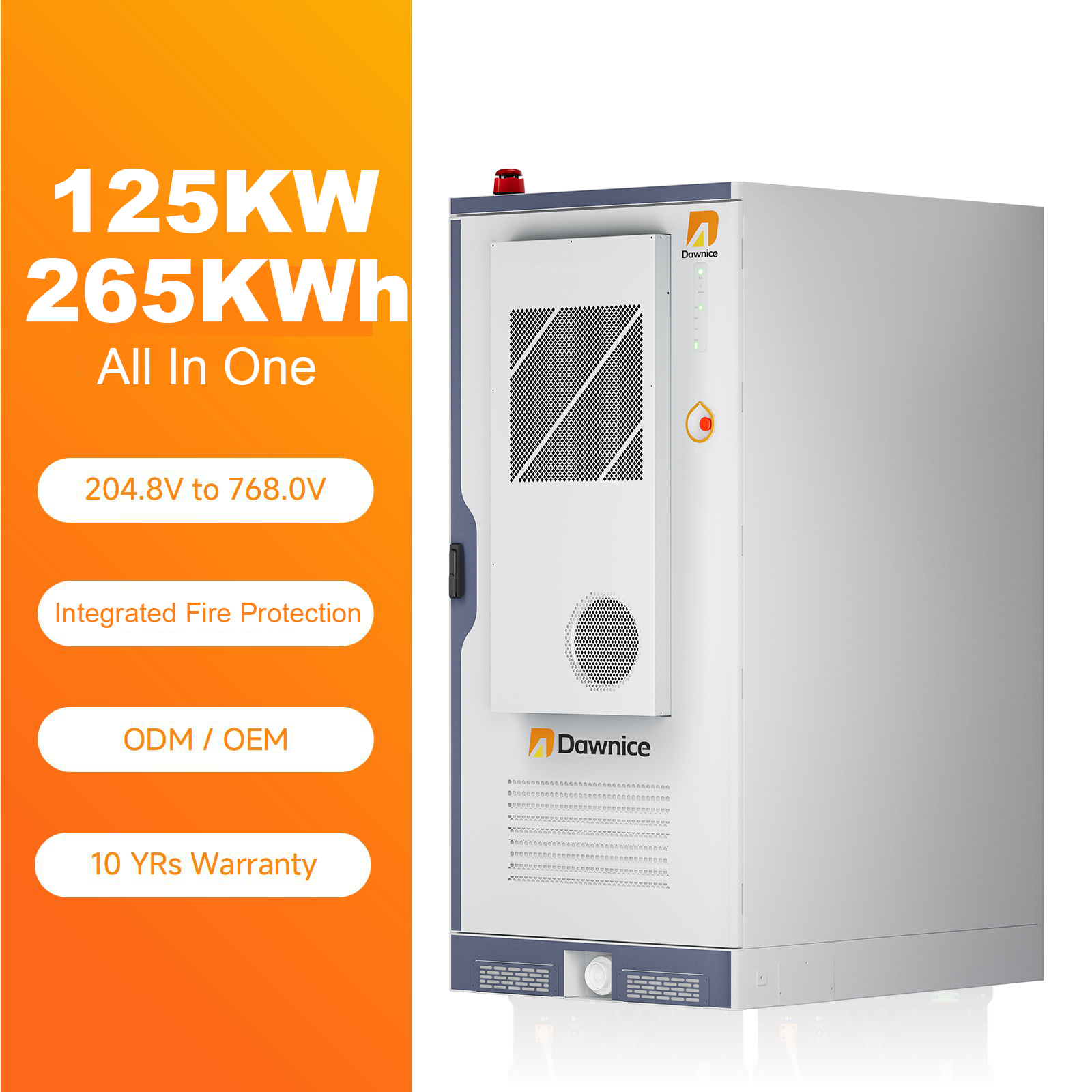 Dawnice 265Kwh Industrial Commercial Batteries Container Lifepo4 High Voltage All In One Battery