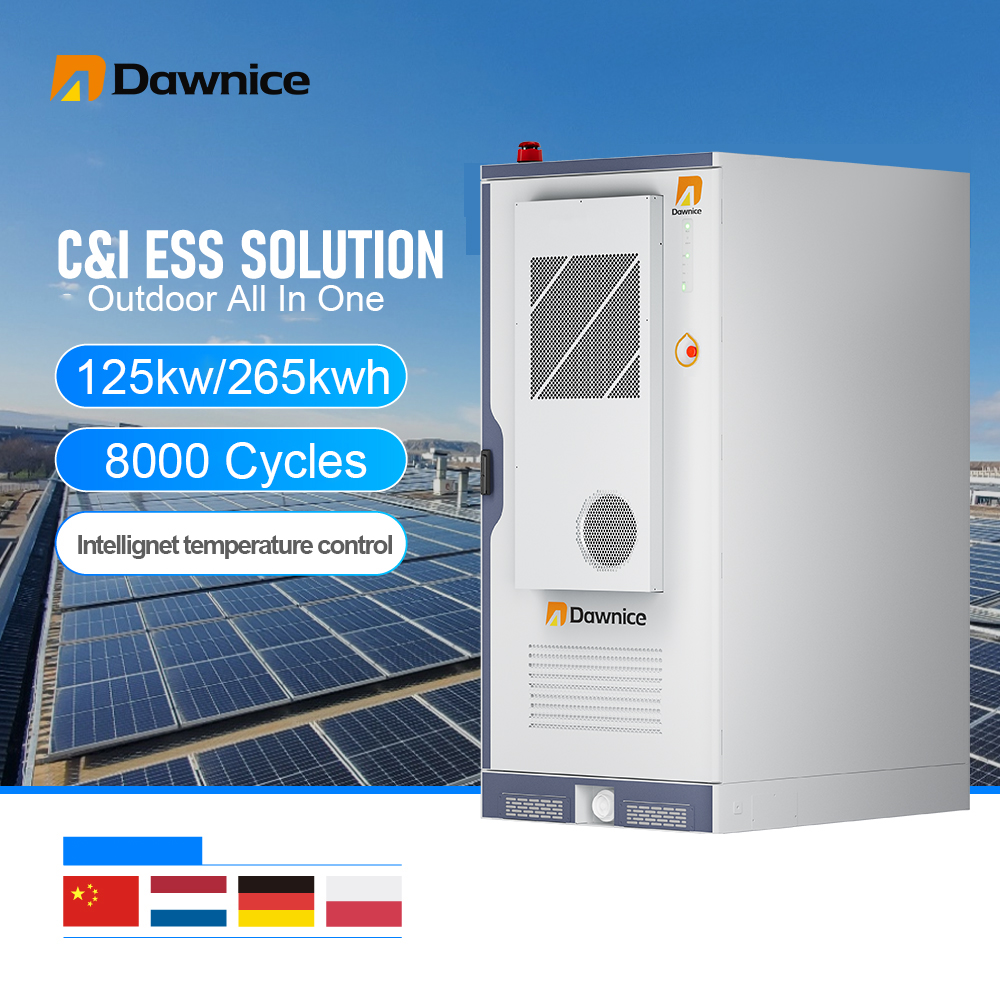 Industrial Outdoor IP54 Lifepo4 Battery 265KWH Commercial Energy Storage 125KW Solar Power System