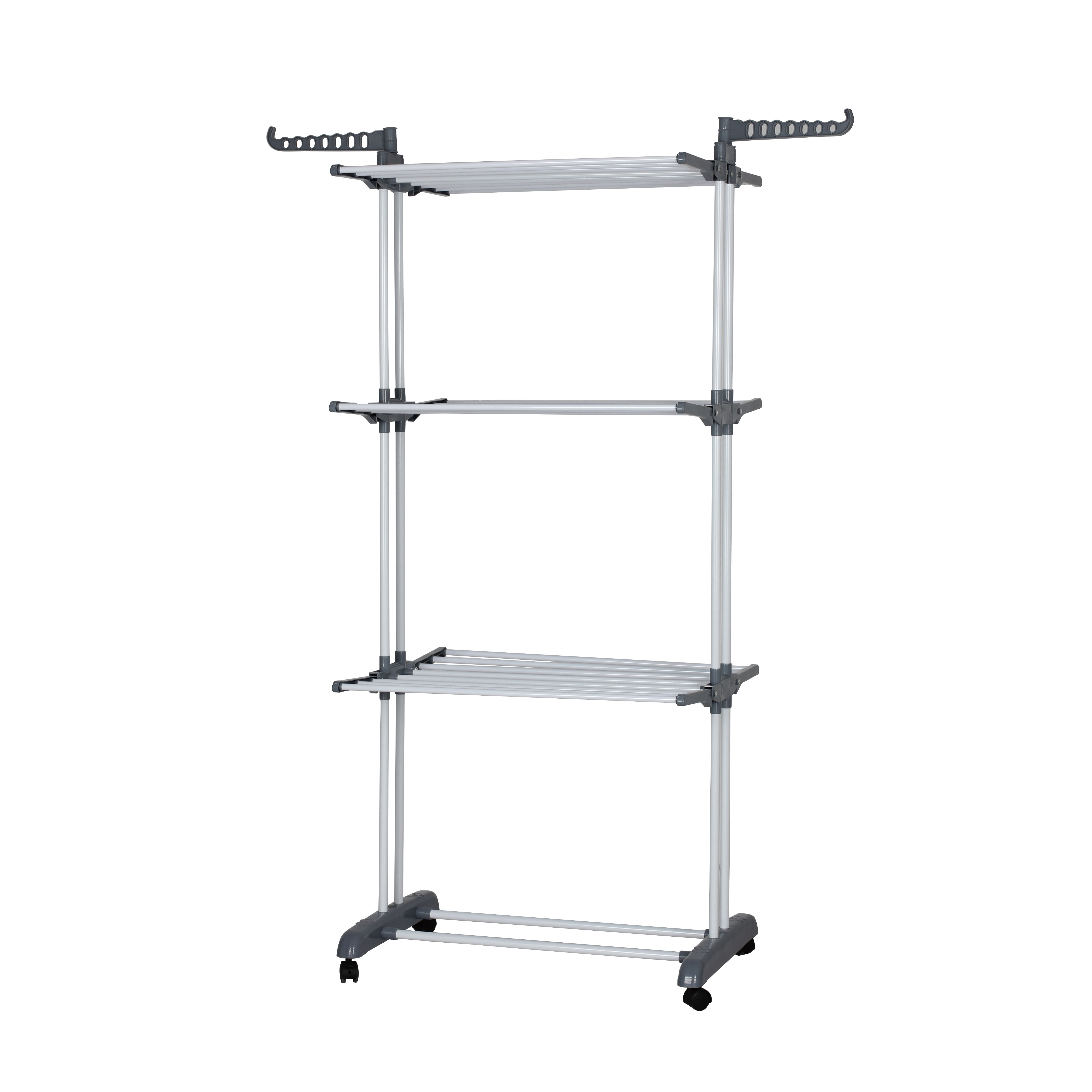 4 Tier Stand Hanger Rack with Wheels Foldable Laundry Rack Clothes Airer Dryer Rack