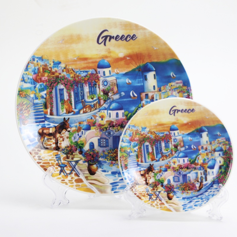 Greece souvenir ceramic dinner plate