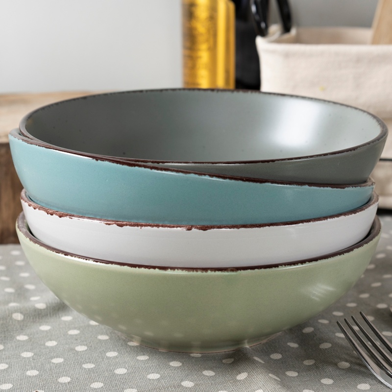 18.4cm/24oz Bowl With Speckles And Hand-Brushed Rim