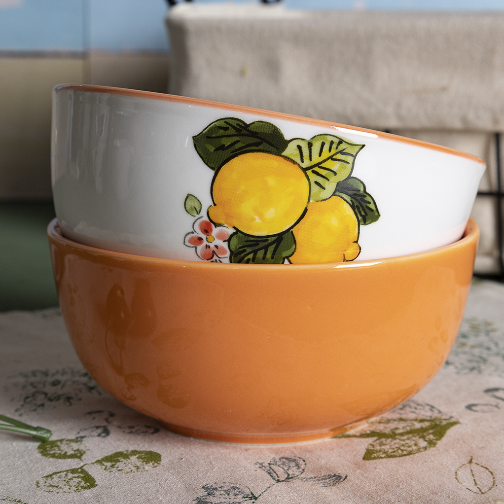 Happy Go White Porcelain 13.8CM(510ML)BOWL WITH SOLID COLOR GLAZE