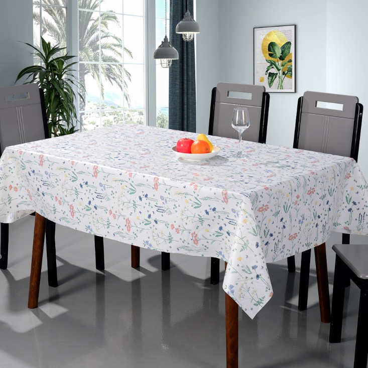PVC Printed Tablecloth with Non-woven Fabric Backing_Raw Cut Edge
