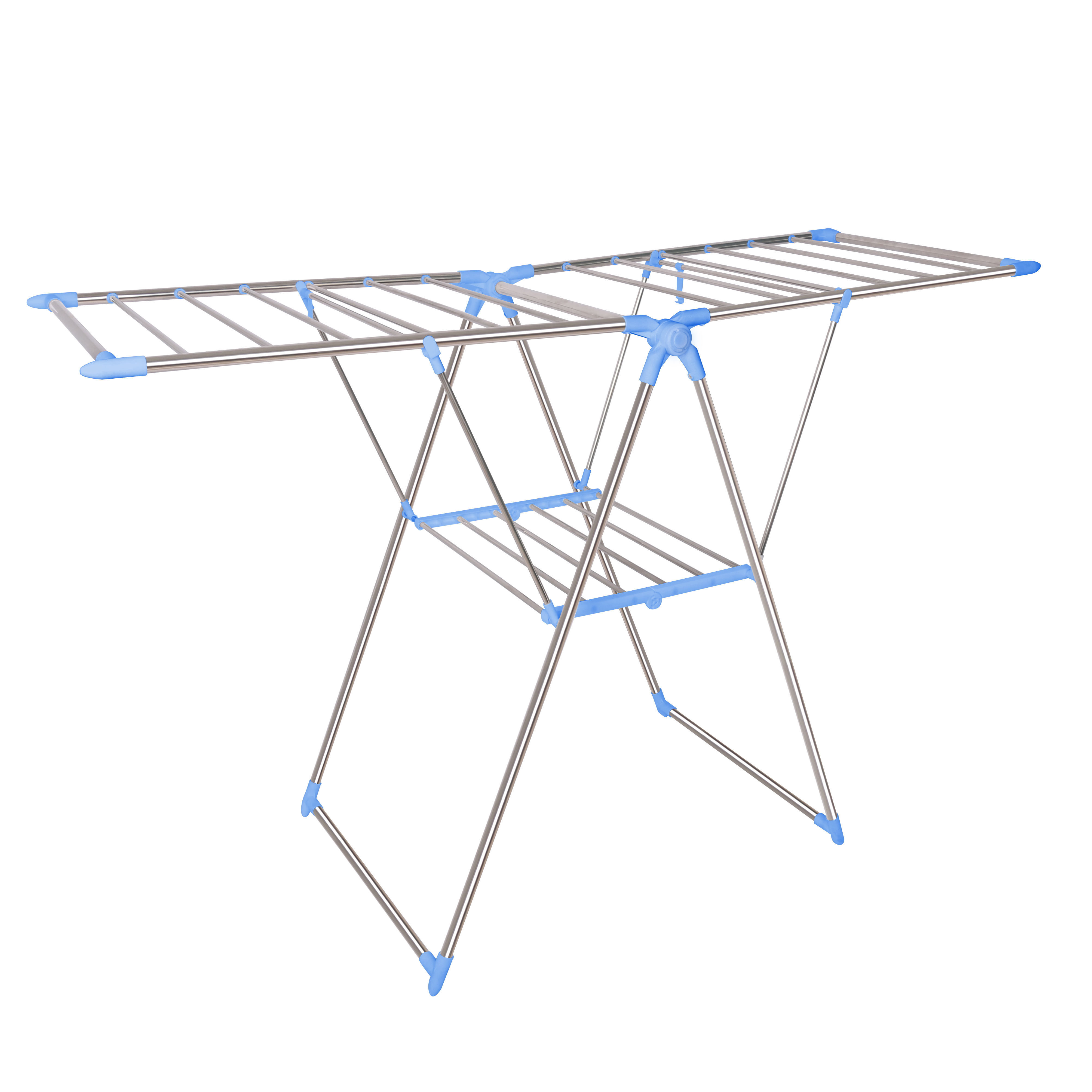 Stainless Steel Clothes Dryer Rack Foldable Space-Saving Laundry Drying Rack Wing Cloth Drying Stand