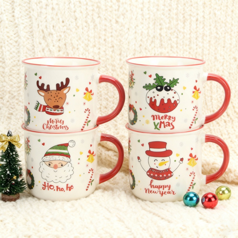 Ceramic mug with Christmas tree handle
