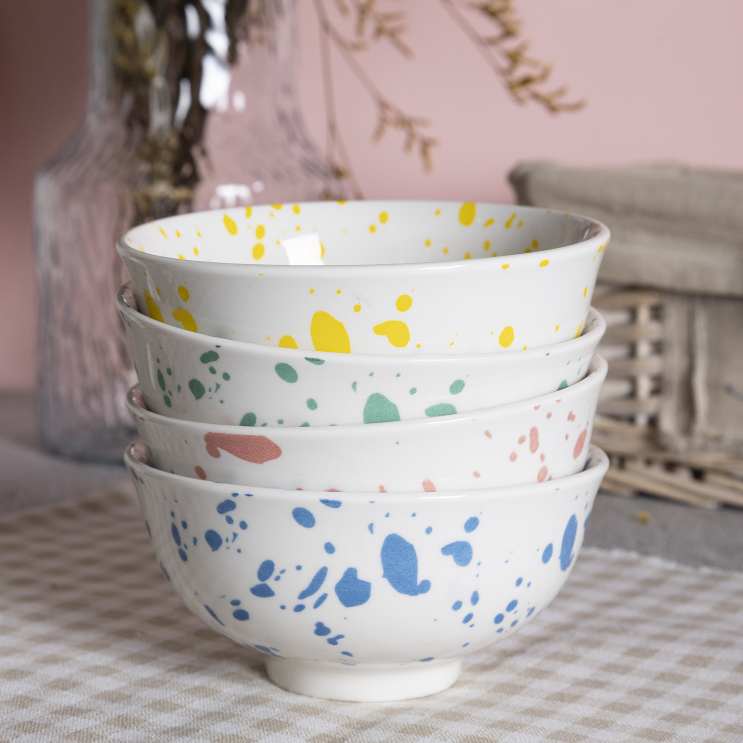 Happy Go Porcelain 15.5CM / 11.5CM BOWL WITH ONE COLOR PAD PRINTING