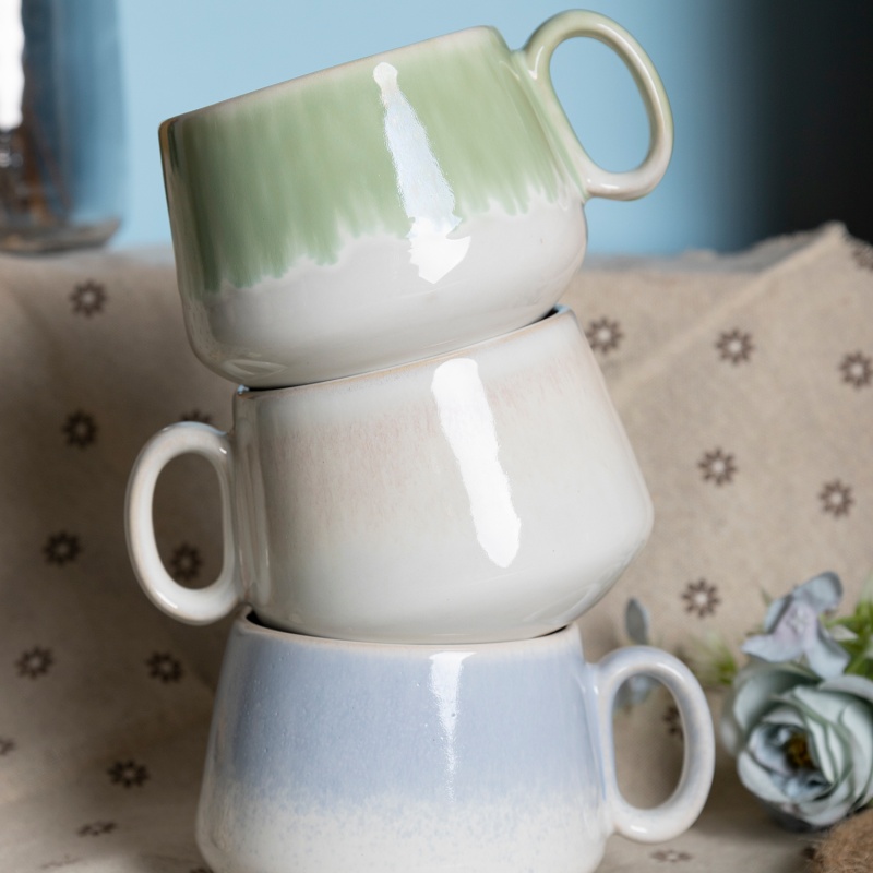 Happy Go 9oz(250ml) Mug Reactive Glaze Blue Color