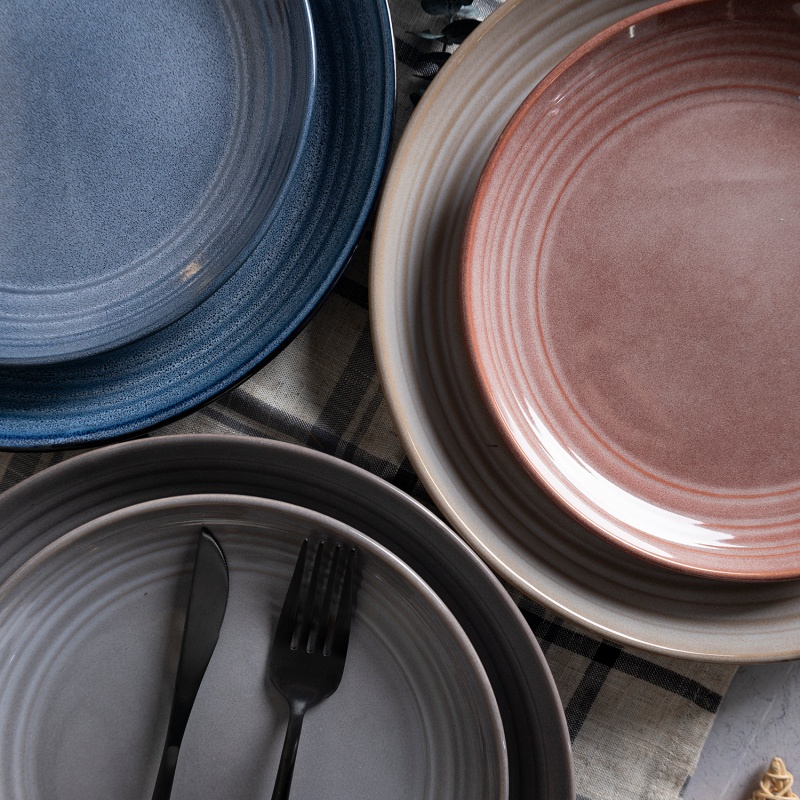 Happy Go 26.3cm Dinner Plate Reactive Glaze With Embossed