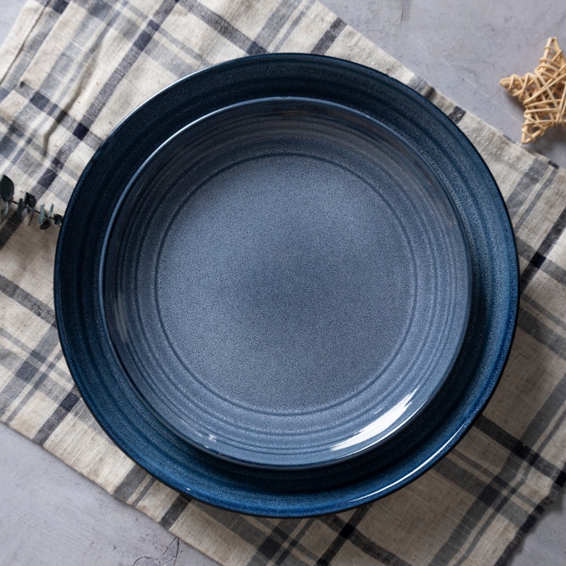 Happy Go 20.6cm Salad Plate Reactive Glaze With Embossed