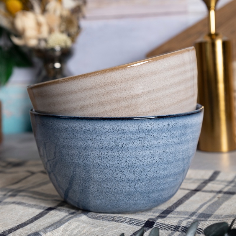 Happy Go 14.7cm/26oz/730ml Bowl Reactive Glaze With Embossed
