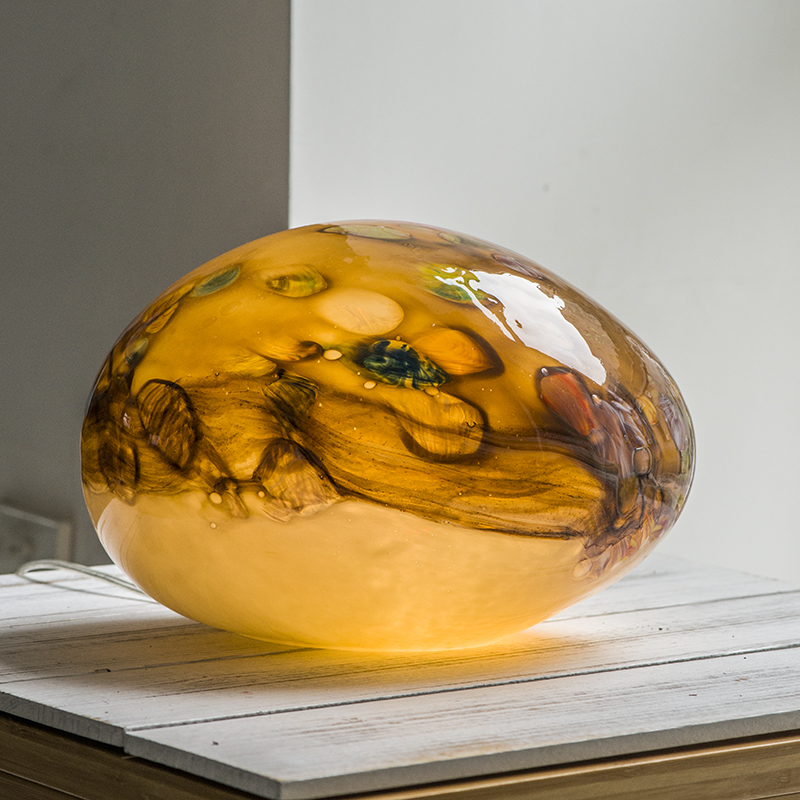 Art Color Glass Decorative Lighting Handmade Spherical/Oval/Stone Shape TL11/TL12 Agate 33