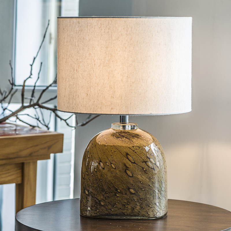 Art glass decorative lighting handmade iceberg shape table lamp with shade GJ17-5D Beige