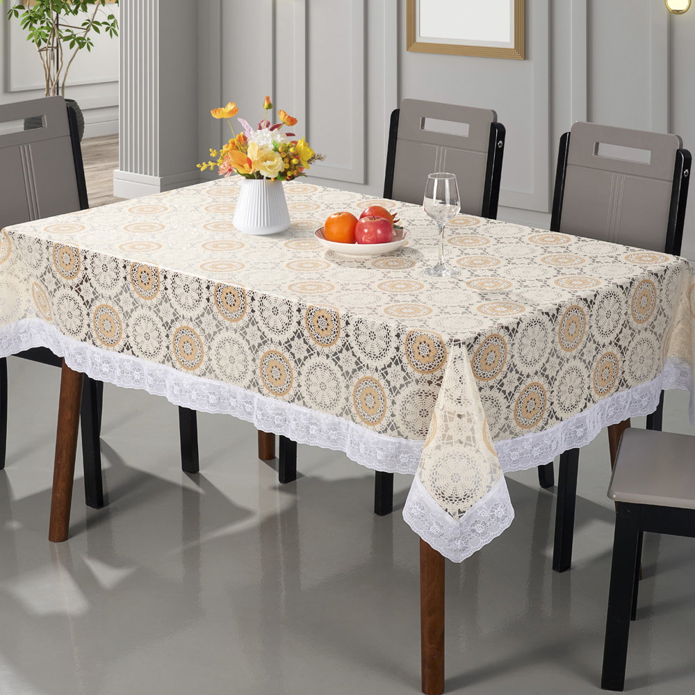 PVC Printed Tablecloth Protector_White 3 Inch PVC Lace Edge