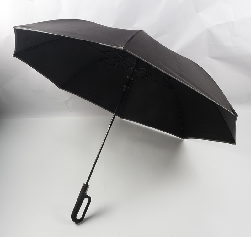 Full fiberglass large size auto open two folding umbrella