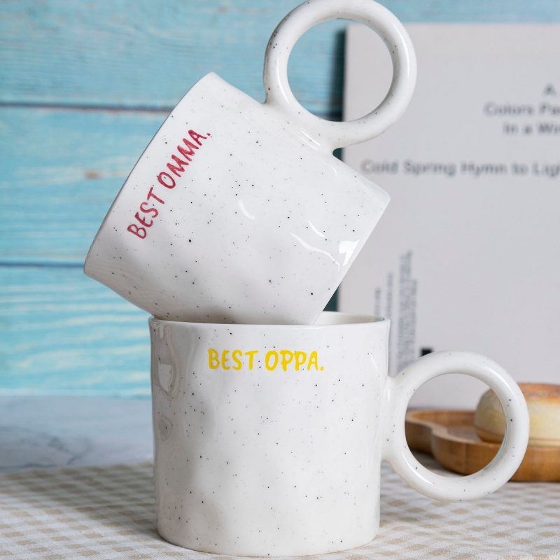 7/10/13/18OZ Winter Bear Enamel Style Mug, Nordic Ceramic Coffee Cup with Polar Bear Print