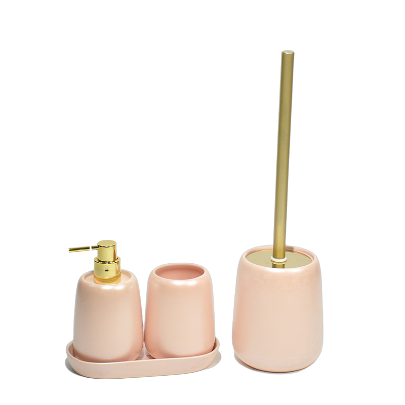 Light pink luxury pearlescent bathroom four-piece set