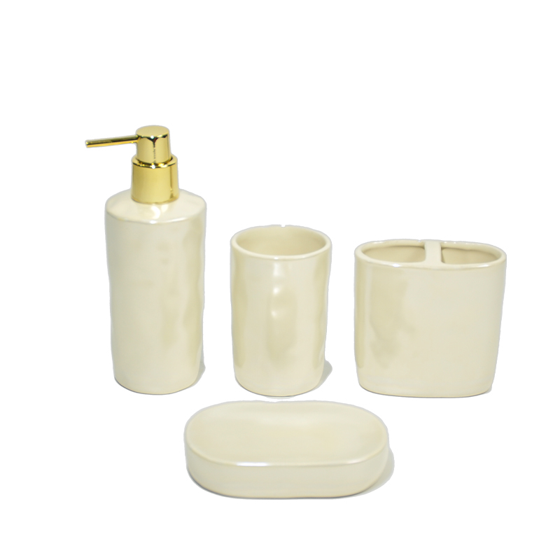 Cream beige simple bathroom four-piece set