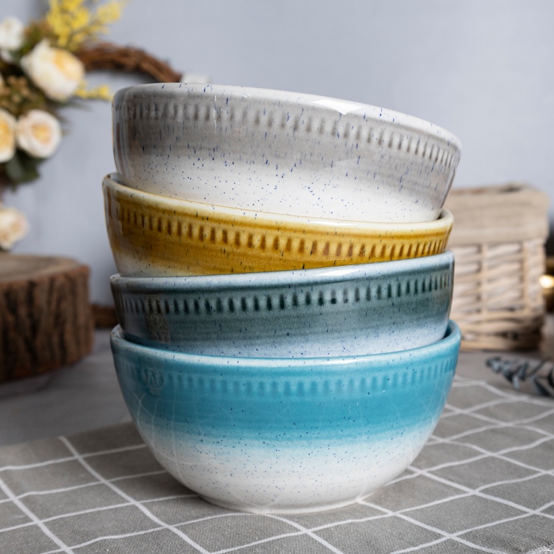 Happy Go 14.8cm/22oz/620ml Stoneware Bowl Reactive Glaze With Speckles